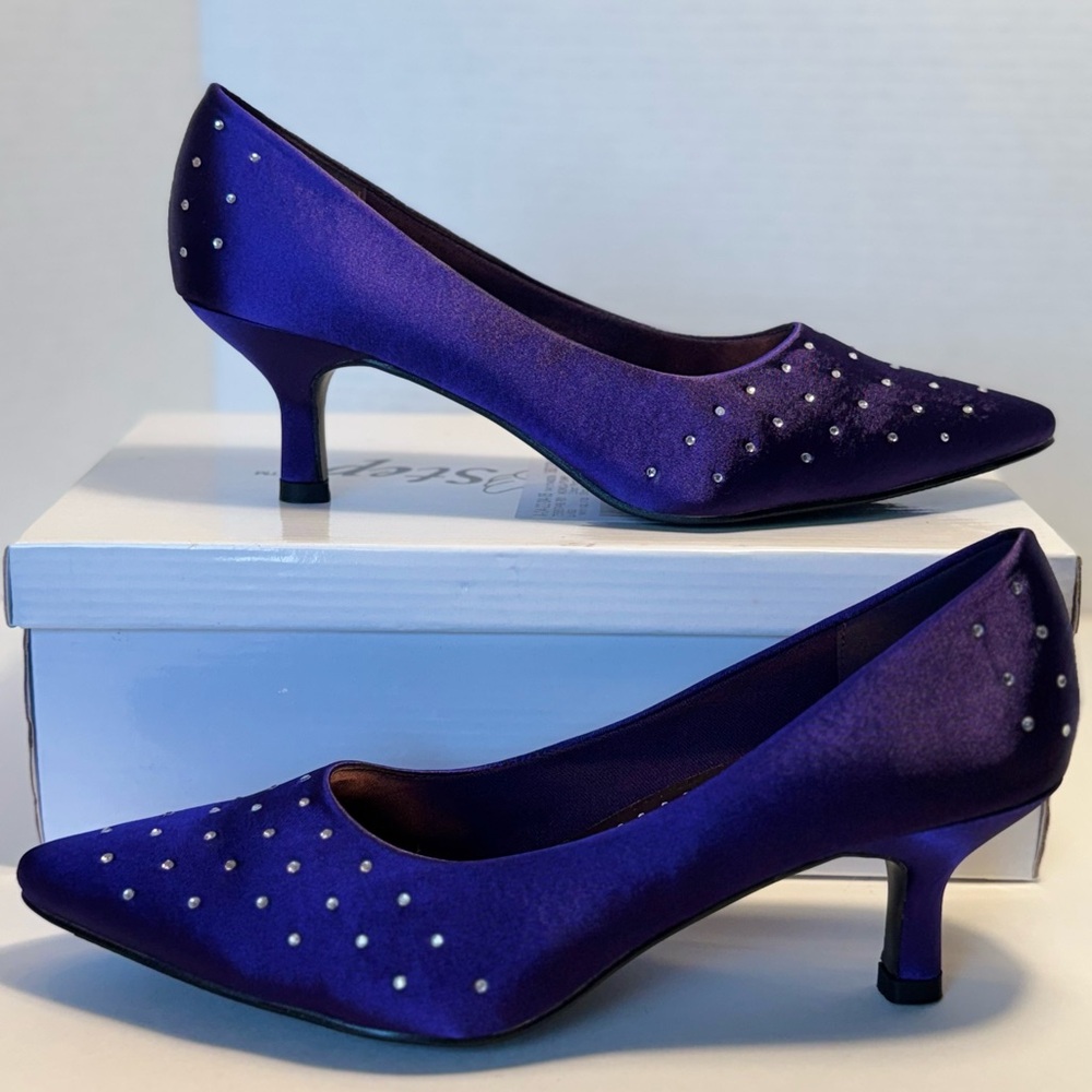 Chic Purple Women's Heels with Stud Accents